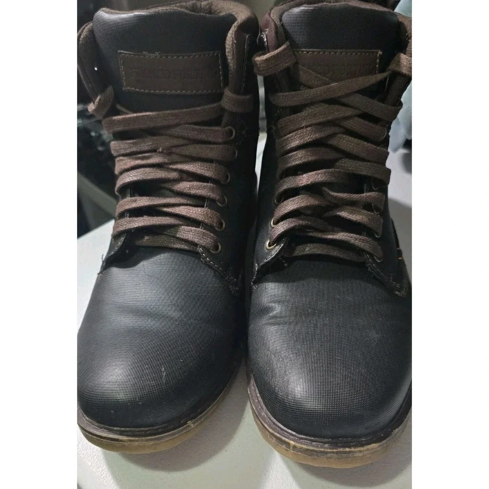 Franco Fortini‎ Men's Lace Up Boots Black Leather Amped Size 12